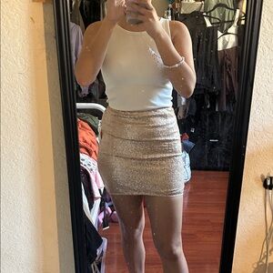 NWT Gold Sequin Skirt